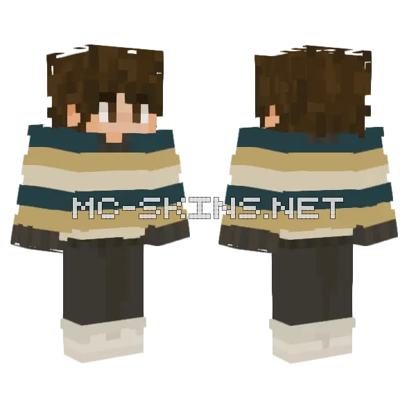 Brown Striped Sweater Boy, front and back