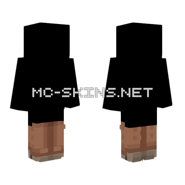 Brown Suede Leather Boots Minecraft skin, front and back