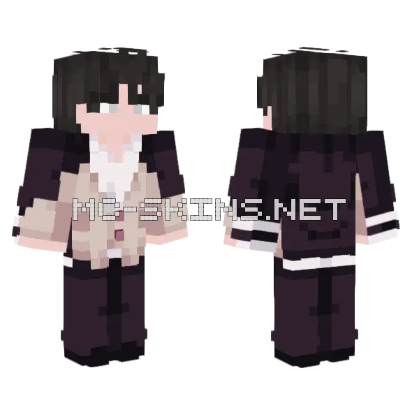 Brown Suit Girl Minecraft skin, front and back
