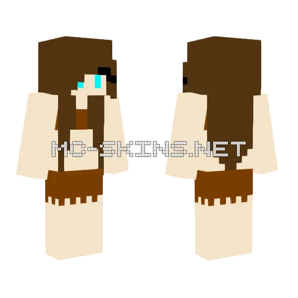 Brown Swim Skirt Pool Party Minecraft skin, front and back