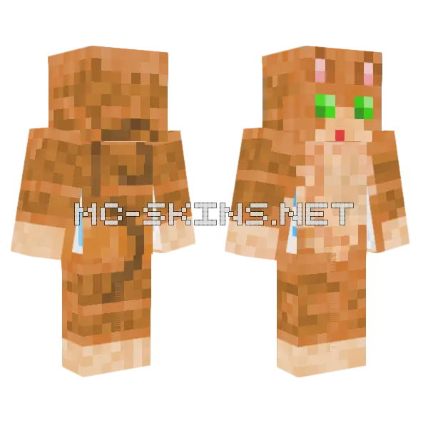 Brown Tabby Cat Skin Minecraft skin, front and back
