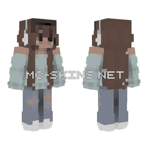 Brown Vest Outfit Minecraft skin, front and back