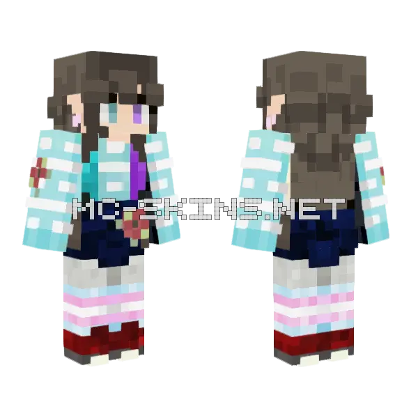 Brown Winter Girl Minecraft skin, front and back