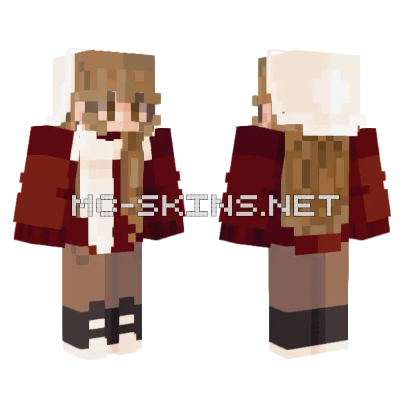 Brown Winter Outfit, front and back