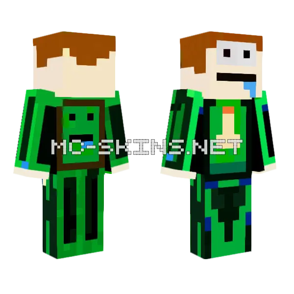 Bruh Face Minecraft skin, front and back