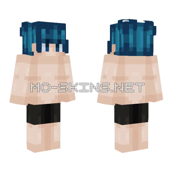 Brunoplaya2 Blue Hair, front and back