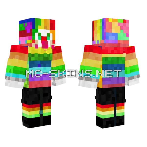 Bryno Rainbow Skin Minecraft skin, front and back