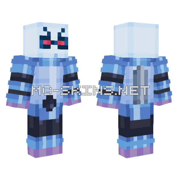Btas Mr Freeze No Helmet Minecraft skin, front and back