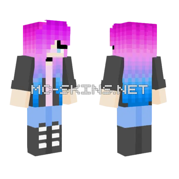 Bubble Gum Baddy Minecraft skin, front and back