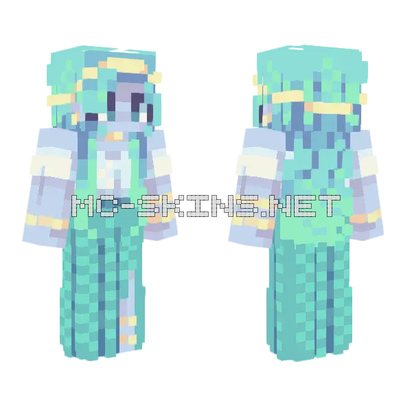 Bubble Nymph RCE Minecraft skin, front and back