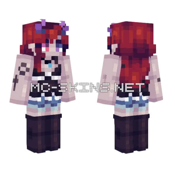 Bubble Pop Electric Minecraft skin, front and back