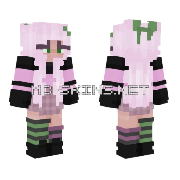 Bubble Tea Two Eyes Minecraft skin, front and back