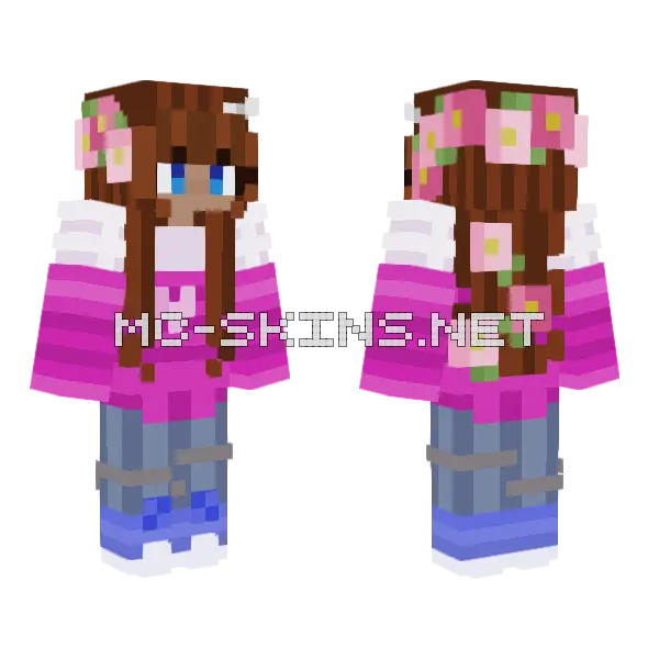 Bubble With Me Rce Minecraft skin, front and back