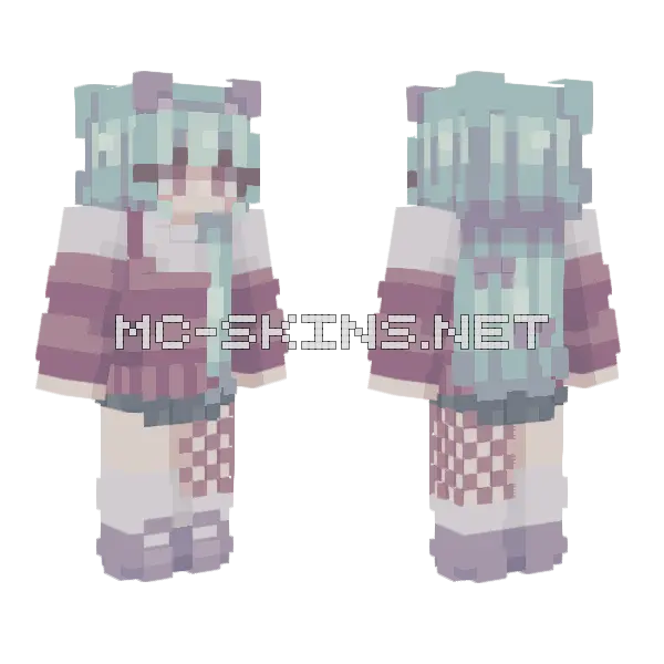 Bubblegum Ce Girl Minecraft skin, front and back