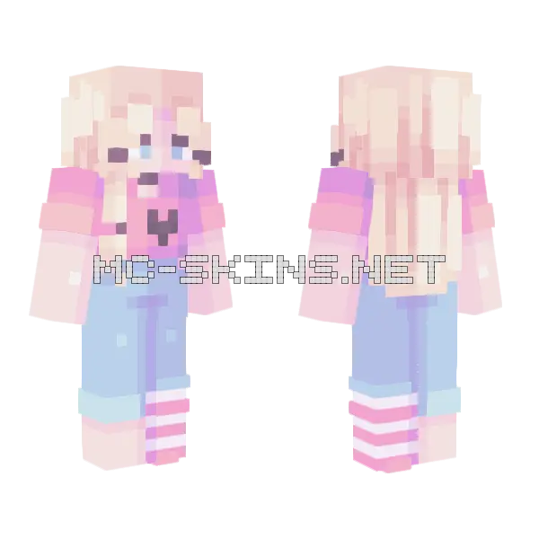 Bubblegum Ce Girl Minecraft skin, front and back