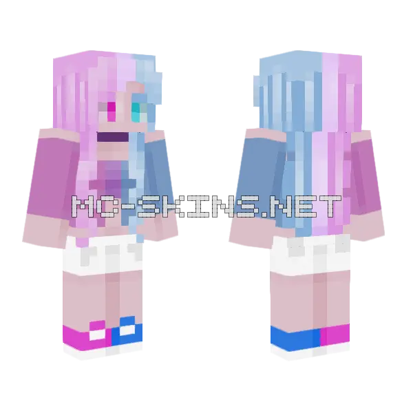Bubblegum Girl Minecraft skin, front and back