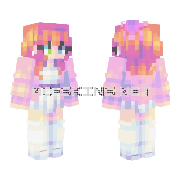 Bubblegum Machines Minecraft skin, front and back
