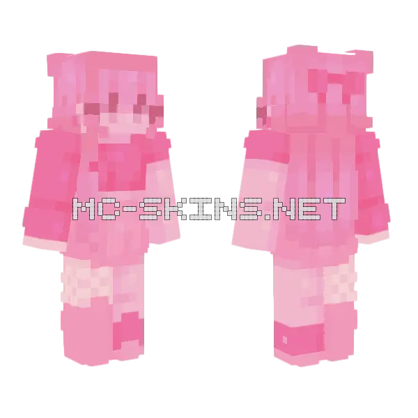 Bubblegum Pop RCE Minecraft skin, front and back