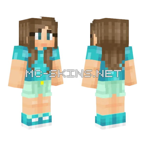 Bubbles Girl Minecraft skin, front and back