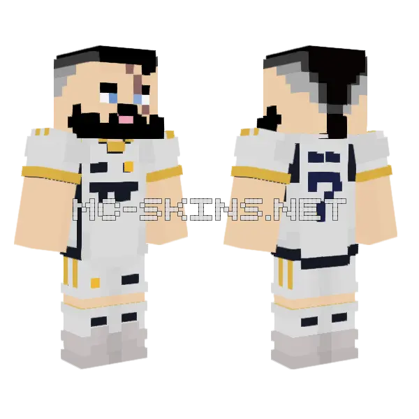 Bubu Real Madrid 7 Minecraft skin, front and back