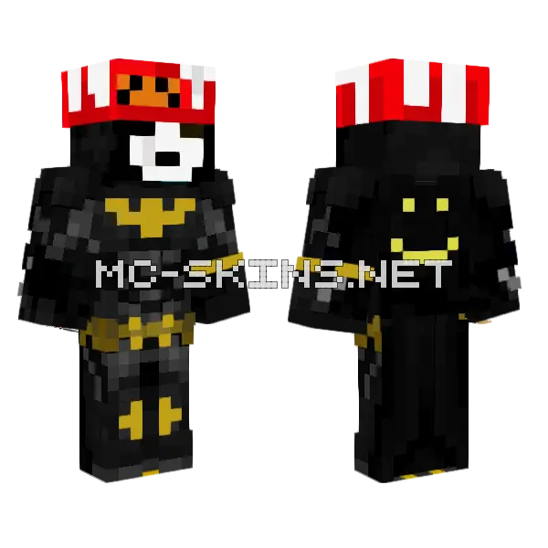 Buckethead Batman Signature Minecraft skin, front and back
