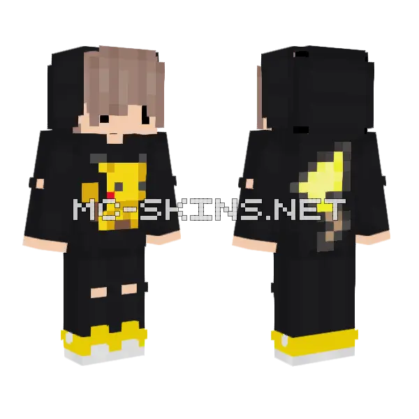 Buddha Pikachu Skin Minecraft skin, front and back