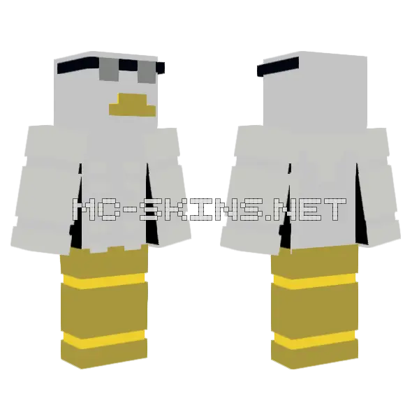 Buff Chicken Minecraft skin, front and back