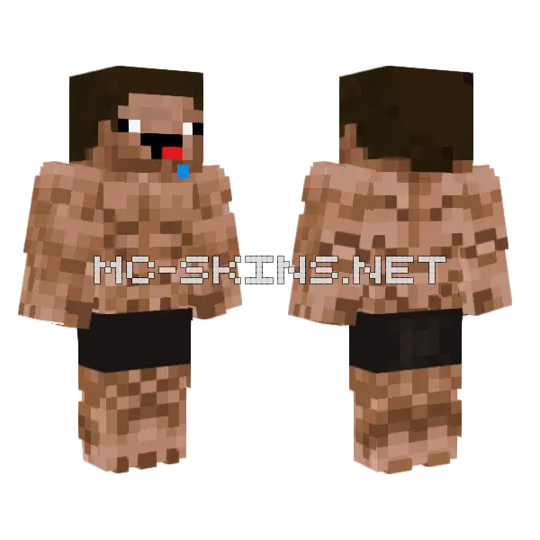 Buff Noob Minecraft skin, front and back