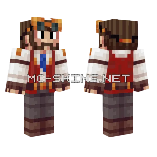 Builder NPC Minecraft skin, front and back