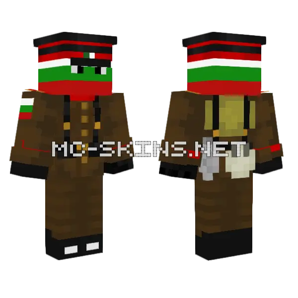 Bulgaria WW1 Soldier Minecraft skin, front and back