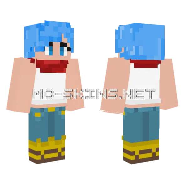 Bulma Jovem Minecraft skin, front and back