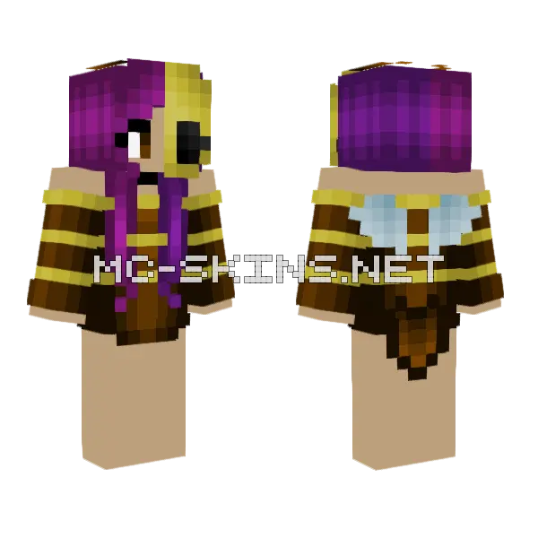 Bumble Bee Halloween Outfit Minecraft skin, front and back