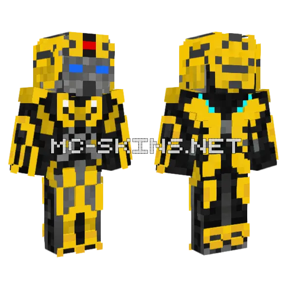 Bumblebee 2018 Minecraft skin, front and back