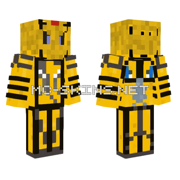 Bumblebee B 127 Minecraft skin, front and back