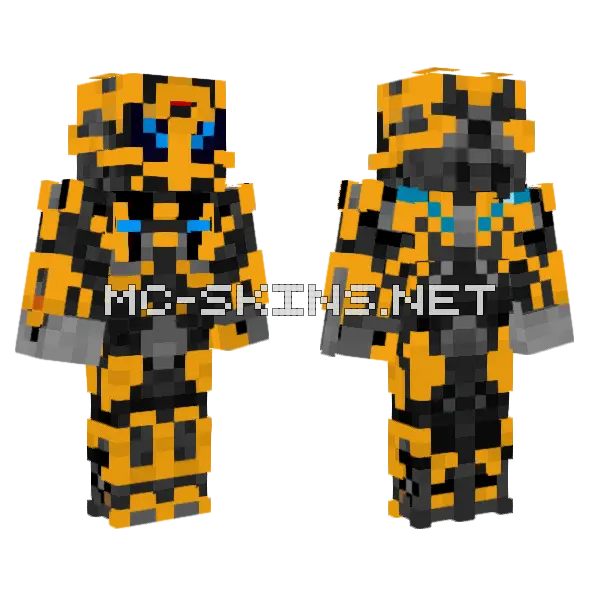 Bumblebee De Batalla Minecraft skin, front and back
