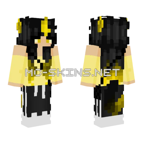 Bumblebee Girl Minecraft skin, front and back