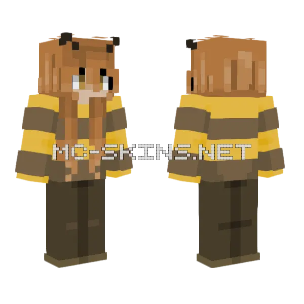 Bumblebee Girl Minecraft skin, front and back