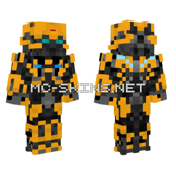 Bumblebee Project Minecraft skin, front and back