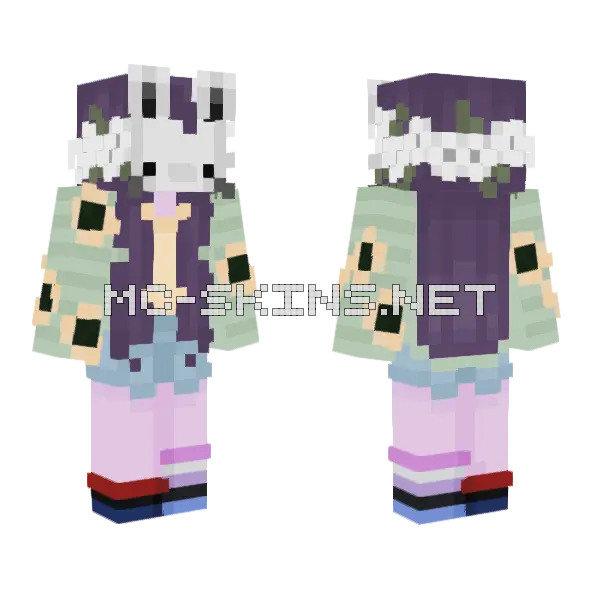 Bunny Minecraft skin, front and back