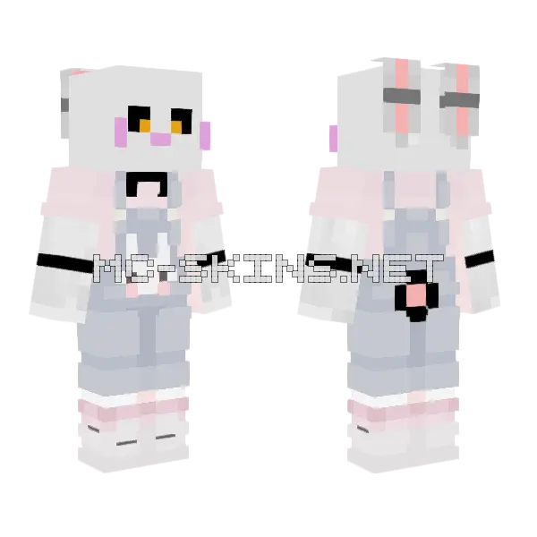 Bunny Farmer Girl Minecraft skin, front and back