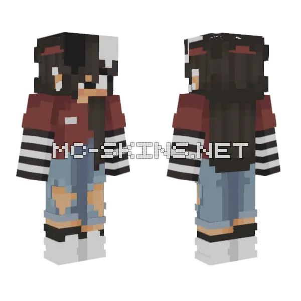 Bunny Girl Minecraft skin, front and back
