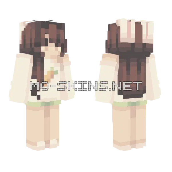Bunny Girl Minecraft skin, front and back
