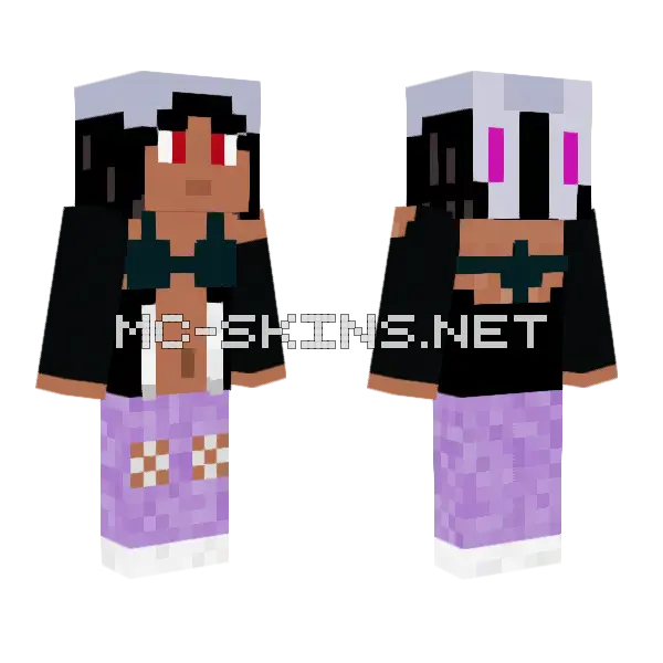 Bunny Girl Lynn Minecraft skin, front and back