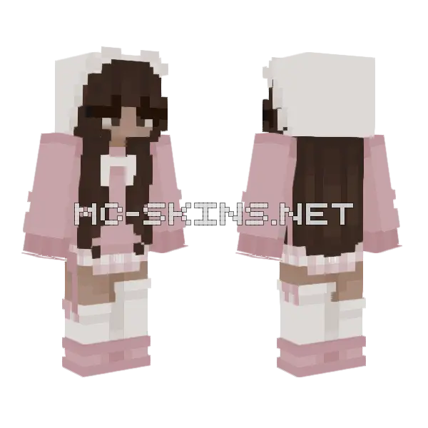 Bunny Girl No Ears Minecraft skin, front and back