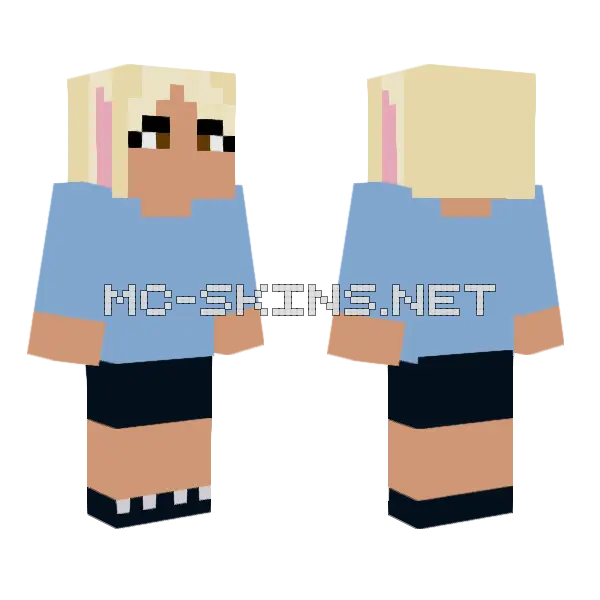Bunny Girl OC Minecraft skin, front and back