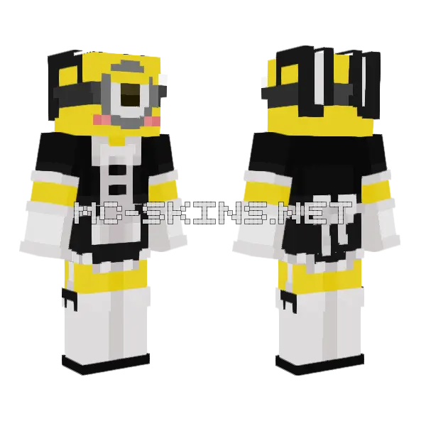 Bunny Minion Minecraft skin, front and back