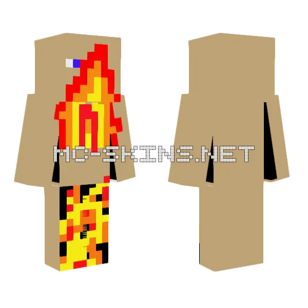Burned Villager Minecraft skin, front and back