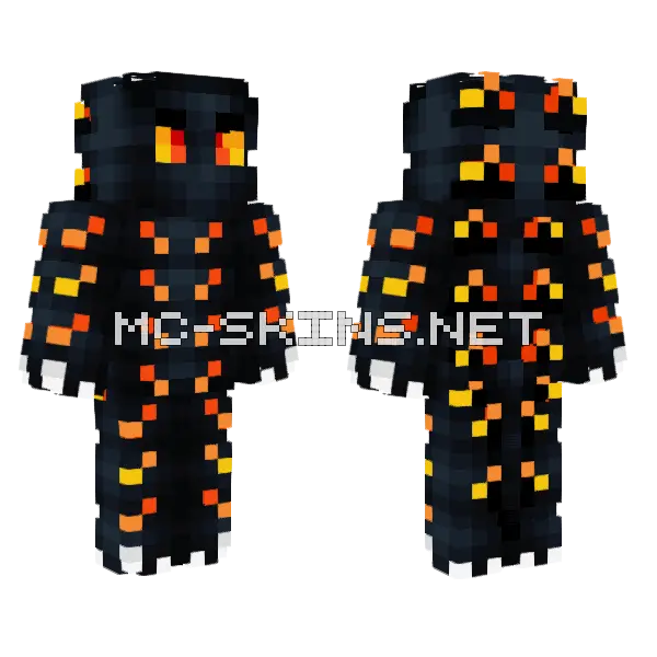 Burning Godzilla Minecraft skin, front and back