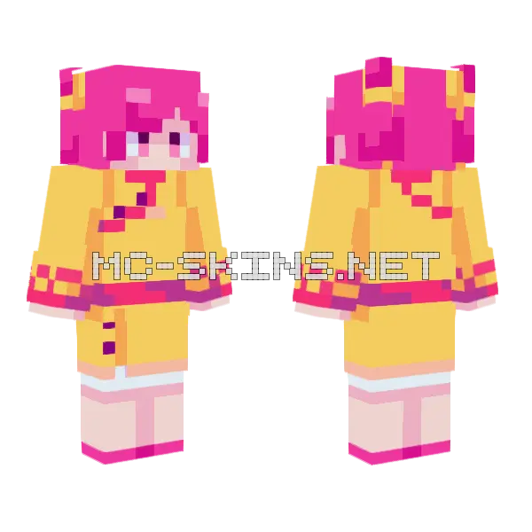 Buro Zombie Girl Muse Dash Minecraft skin, front and back
