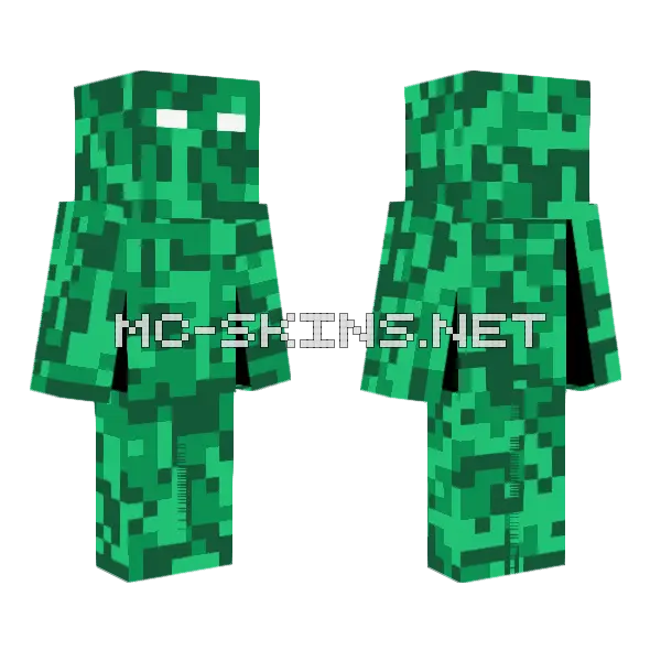 Bush Man Minecraft skin, front and back